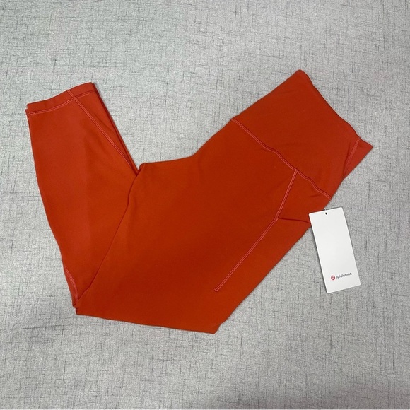 Lululemon Align High Rise Pant Leggings with Pockets Cayenne Orange 12 14 NWT - Picture 6 of 12